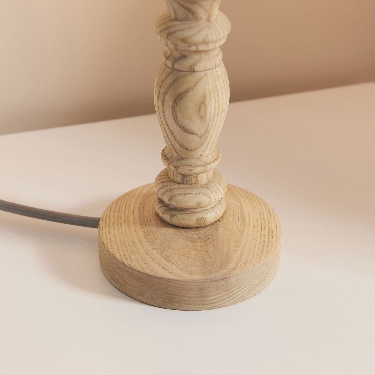 Bibury Table Lamp in Natural Ash with Zigzag 20cm Apricot Orange Shade