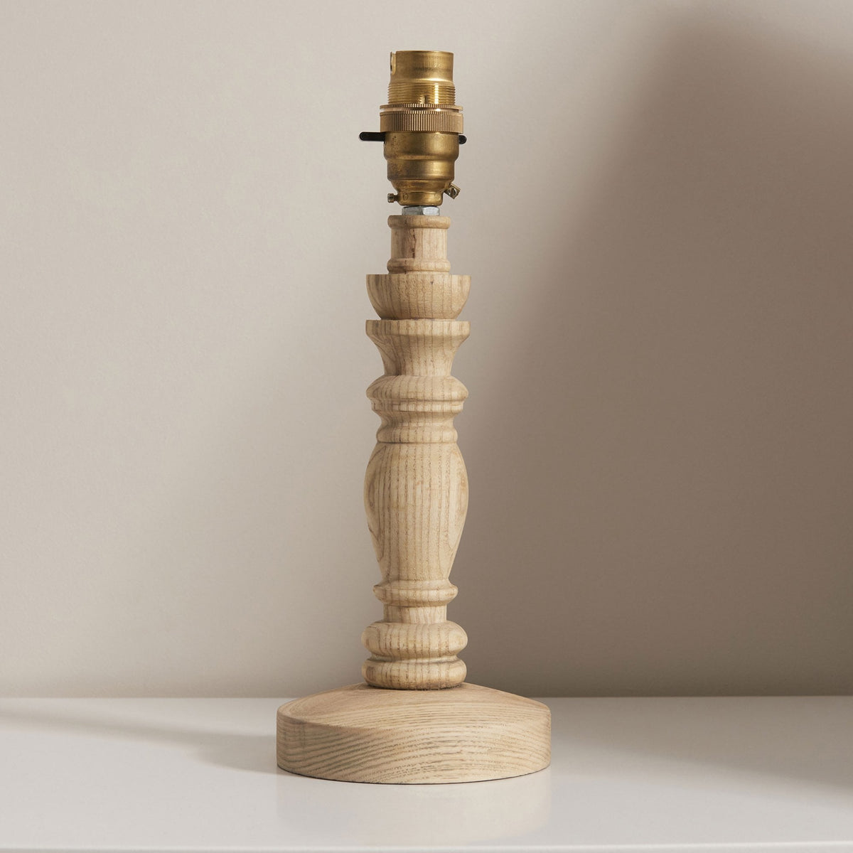 Bibury Table Lamp in Natural Ash with Zigzag 20cm Apricot Orange Shade