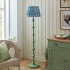 Carnaby Floor Lamp in Cotswold Green with Ripple 40cm Marlin Blue Shade