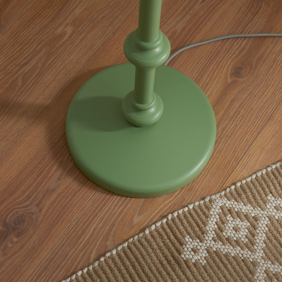 Carnaby Floor Lamp in Cotswold Green with Ripple 40cm Marlin Blue Shade