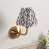 Obelisk Arc Wall Light in Brushed Aged Brass with Leaf 16cm Pearl Grey Shade
