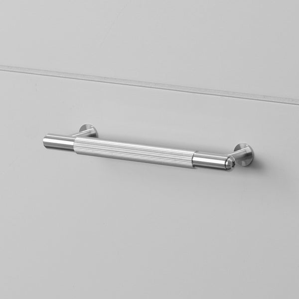 Linear Knurled Small Pull Bar Cabinet Handle In Solid Steel