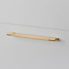 Linear Knurled Medium Pull Bar Cabinet Handle In Solid Brass