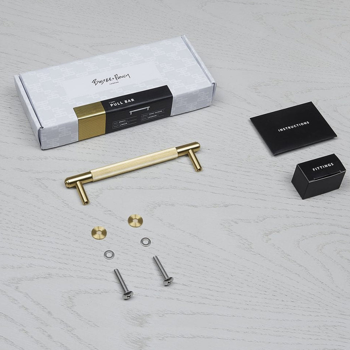 Linear Knurled Medium Pull Bar Cabinet Handle In Solid Brass