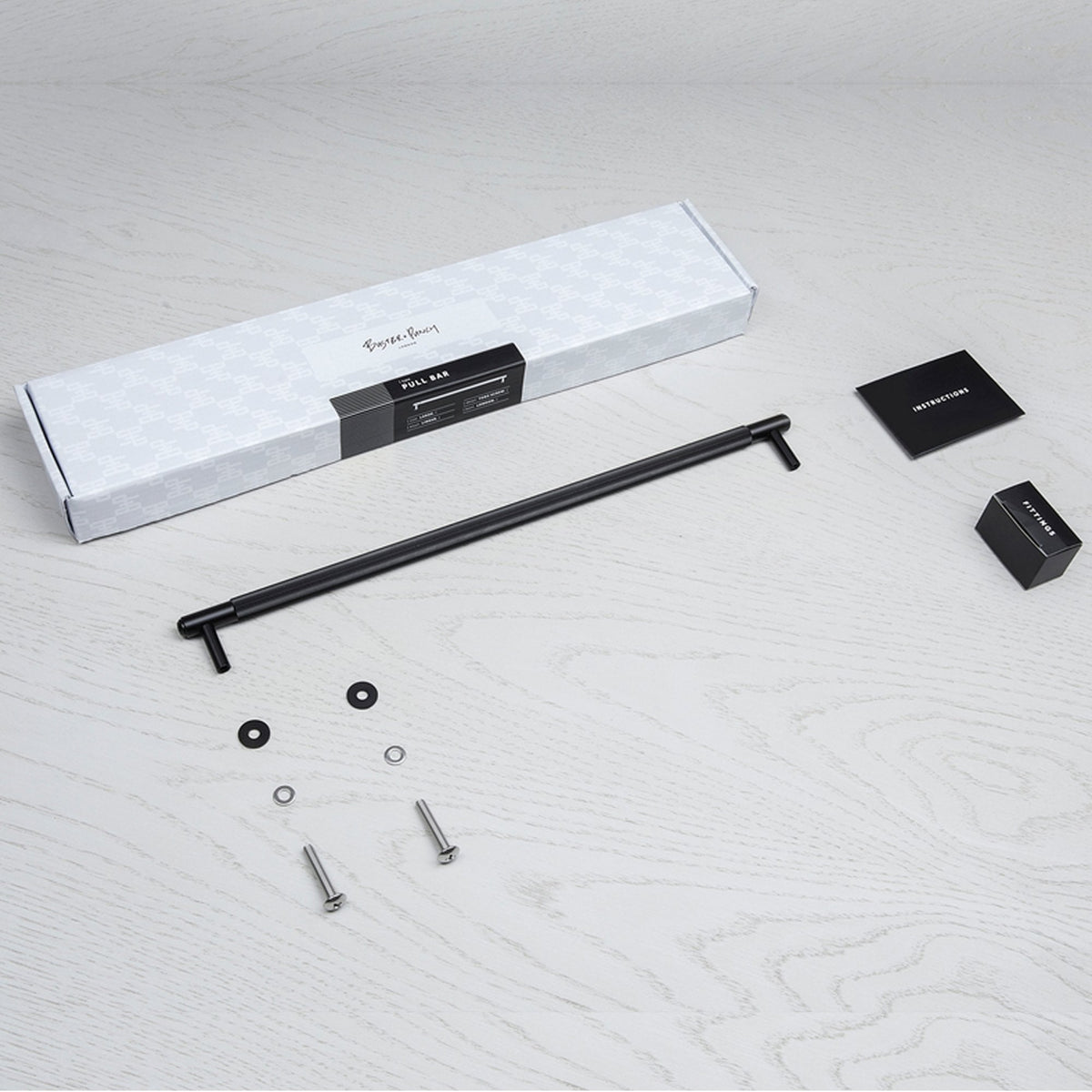 Linear Knurled Large Pull Bar Cabinet Handle In Black