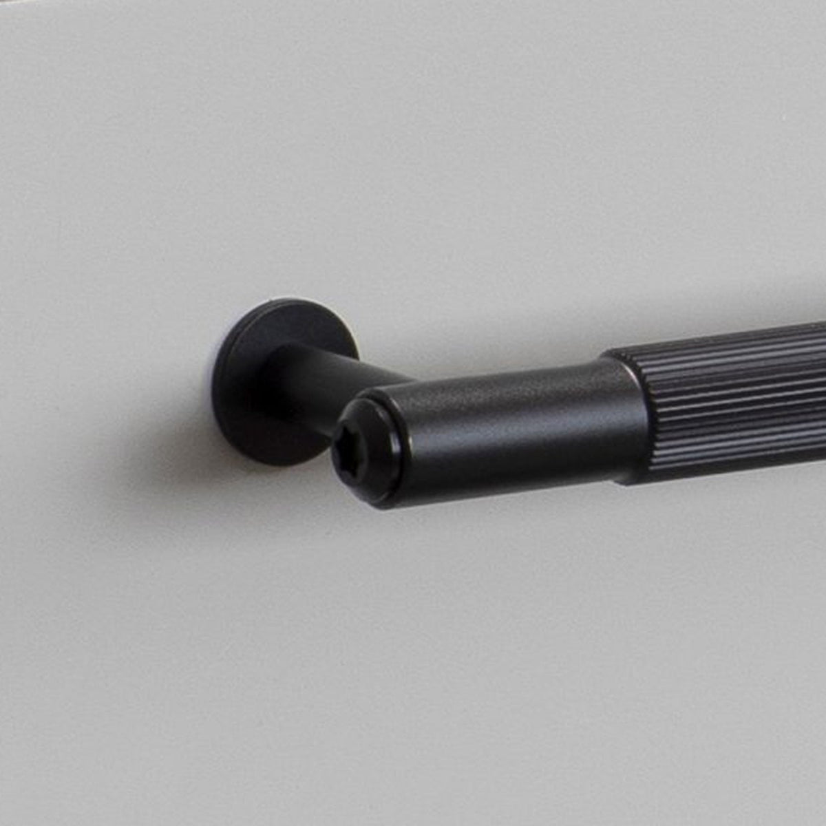 Linear Knurled Large Pull Bar Cabinet Handle In Black