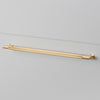 Linear Knurled Large Pull Bar Cabinet Handle In Solid Brass