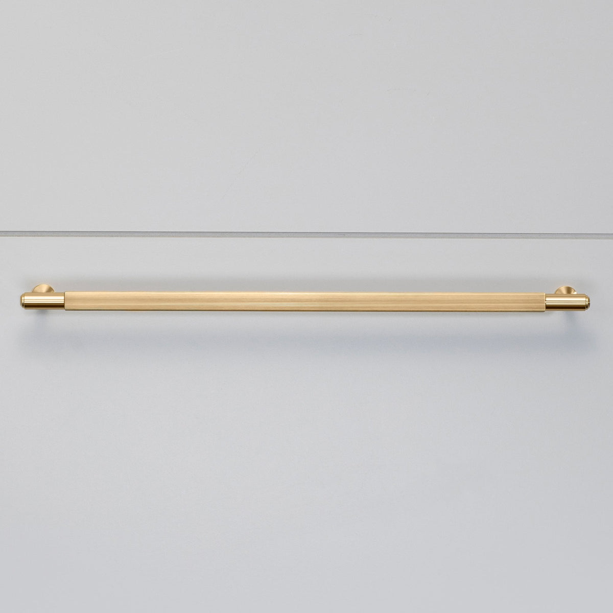 Linear Knurled Large Pull Bar Cabinet Handle In Solid Brass