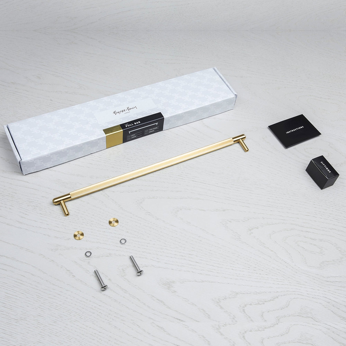 Linear Knurled Large Pull Bar Cabinet Handle In Solid Brass