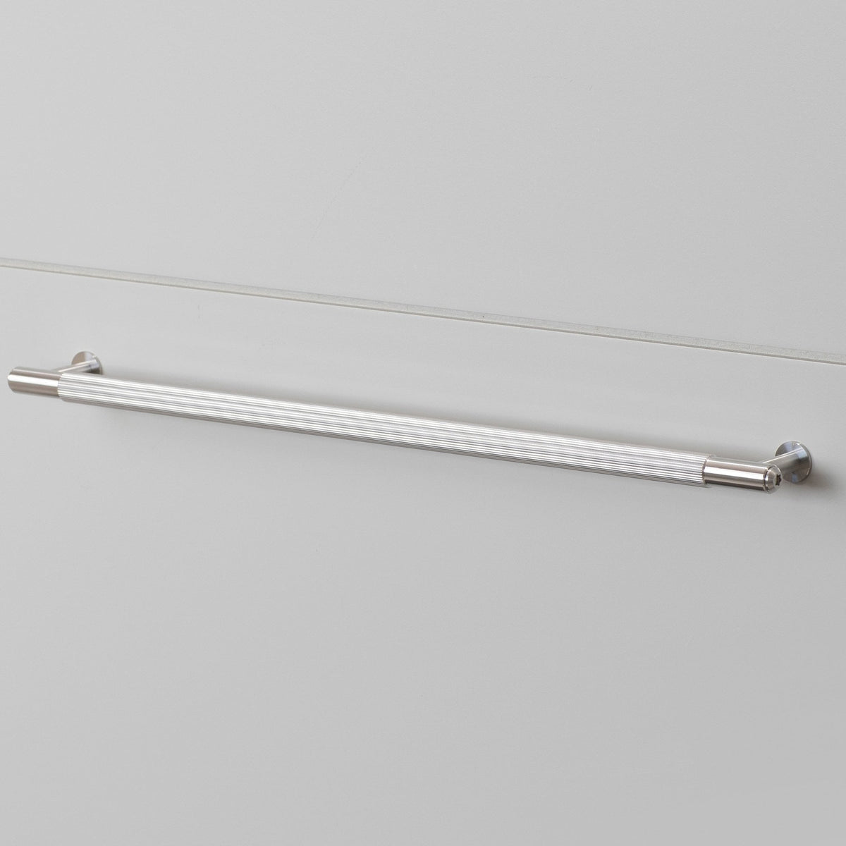 Linear Knurled Large Pull Bar Cabinet Handle In Solid Steel