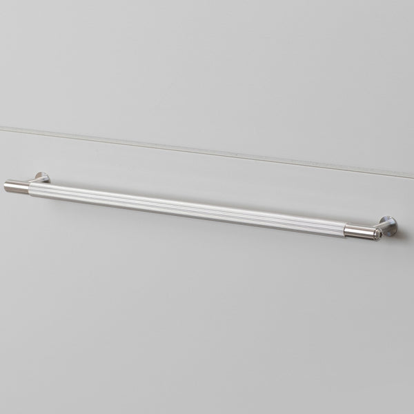 Linear Knurled Large Pull Bar Cabinet Handle In Solid Steel