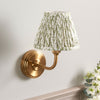 Step Arc Wall Light in Brushed Aged Brass with Leaf 16cm Herb Green Shade