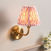 Step Arc Wall Light in Brushed Aged Brass with Ripple 16cm Coral Pink Shade
