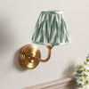 Step Arc Wall Light in Brushed Aged Brass with Zigzag 16cm Cotswold Green Shade