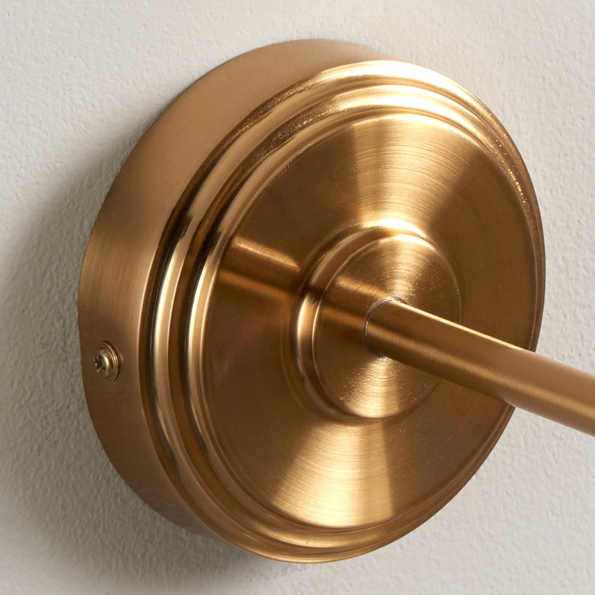 Step Arc Wall Light in Brushed Aged Brass with Zigzag 16cm Cotswold Green Shade