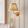 Dome Arc Wall Light in Brushed Aged Brass with Leaf 20cm Herb Green Shade