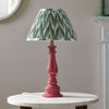 Myrtle Table Lamp in Pink Clay with Zigzag 30cm Cotswold Green Shade