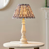 Myrtle Table Lamp in Almond White with Ikat 30cm Pearl Grey Shade