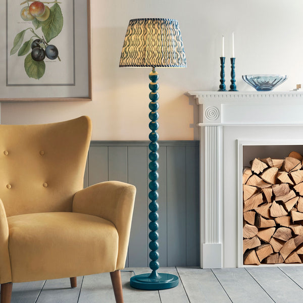 Higgledy Floor Lamp in Gloss Marlin Blue with Ripple 40cm Marlin Blue Shade