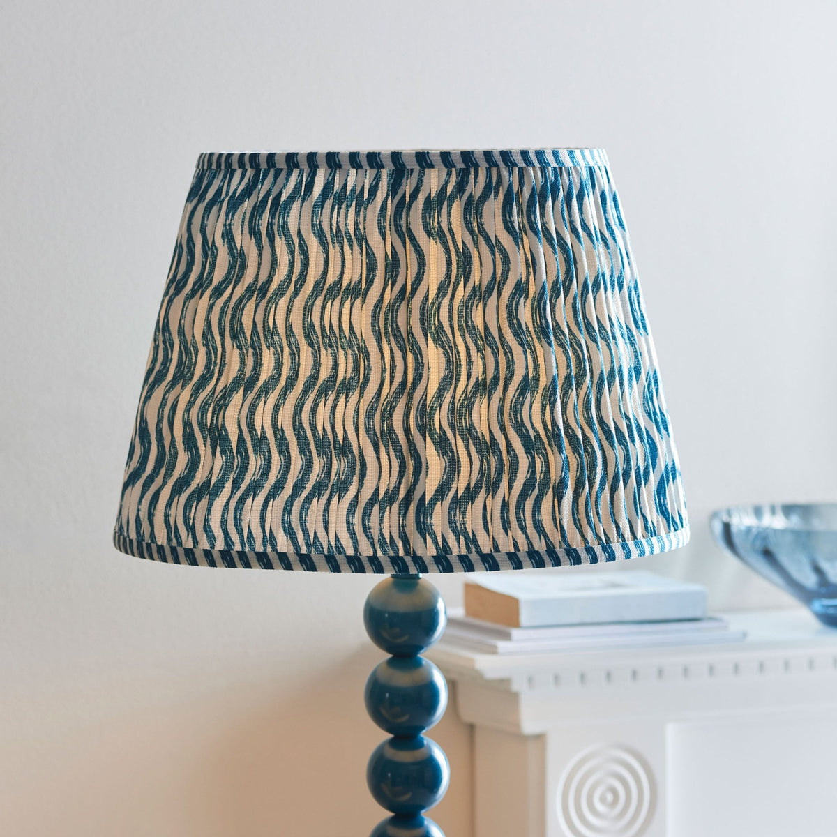 Higgledy Floor Lamp in Gloss Marlin Blue with Ripple 40cm Marlin Blue Shade