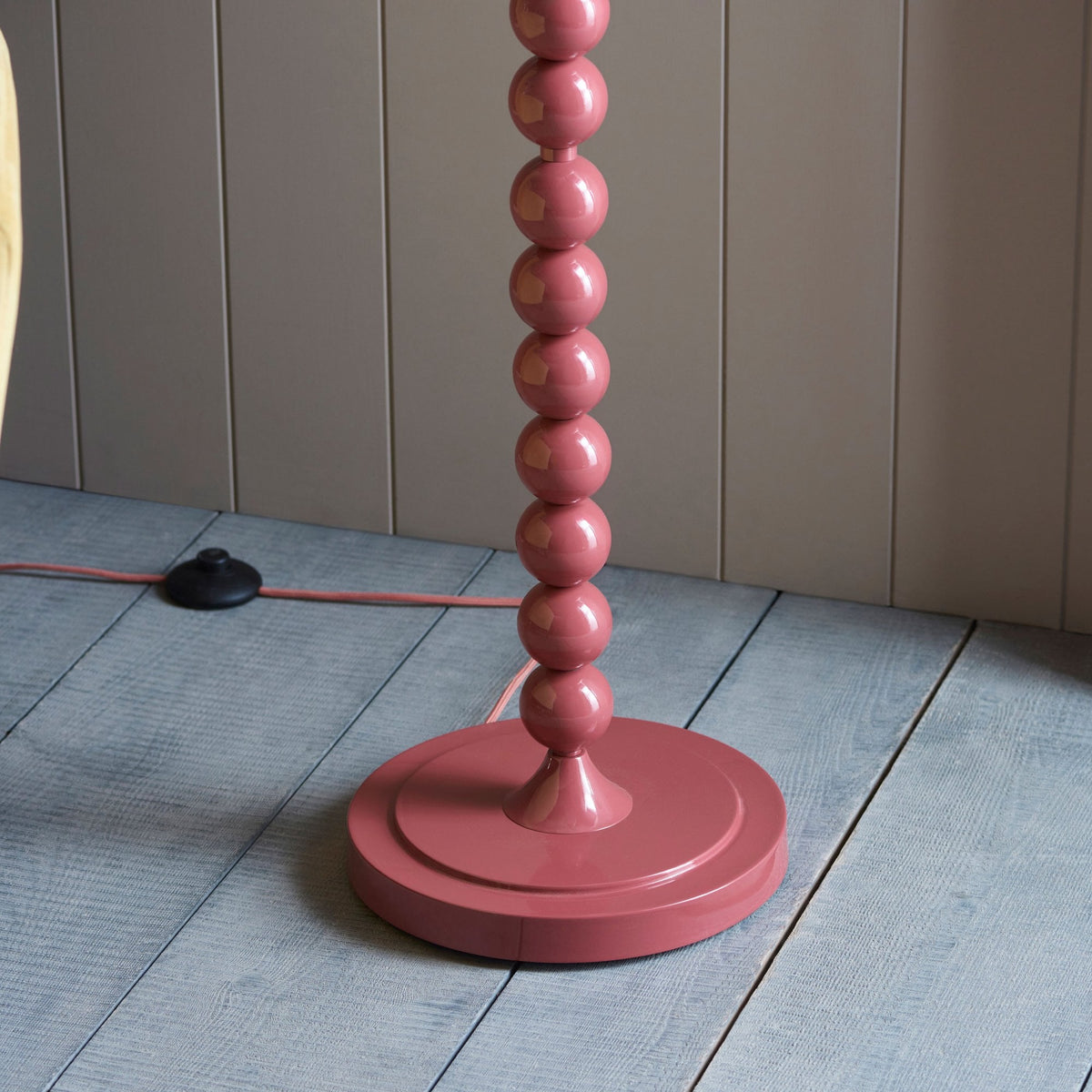 Higgledy Floor Lamp in Gloss Pink Clay with Zigzag 40cm Apricot Orange Shade