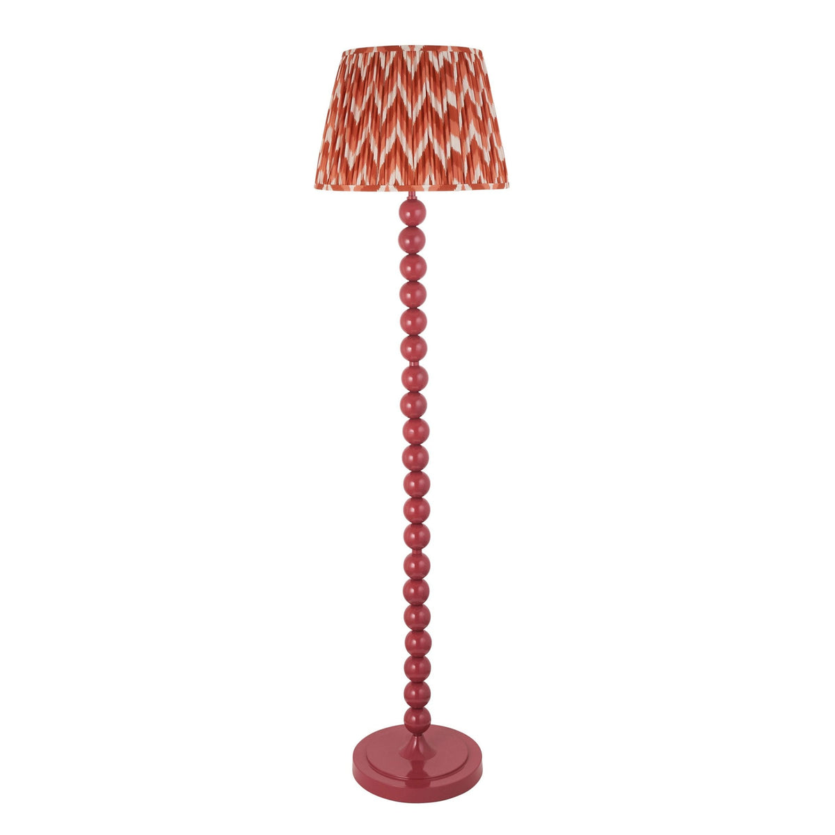 Higgledy Floor Lamp in Gloss Pink Clay with Zigzag 40cm Apricot Orange Shade