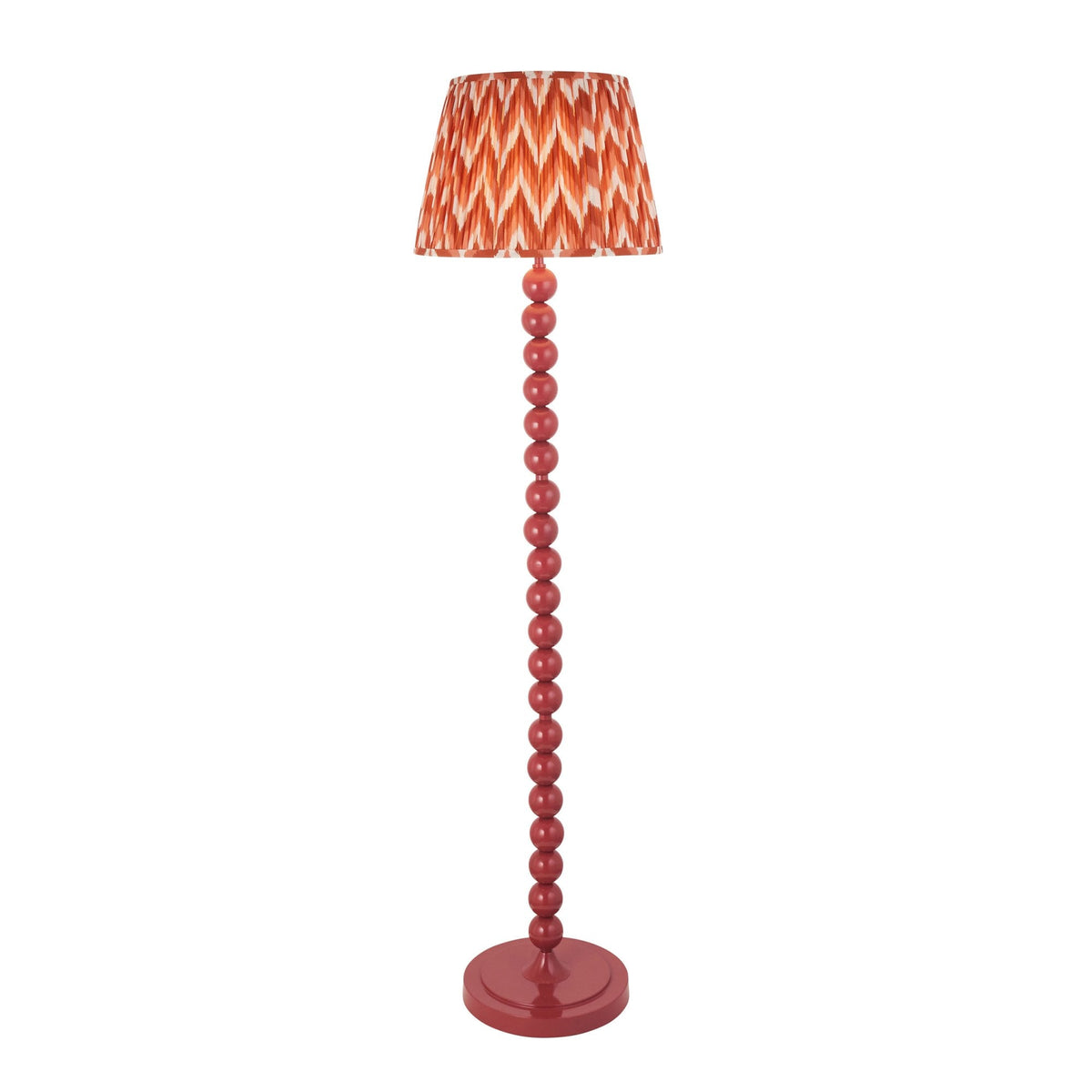 Higgledy Floor Lamp in Gloss Pink Clay with Zigzag 40cm Apricot Orange Shade