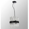 Kelly Six Light Pendant in Satin Black & Clear Glass