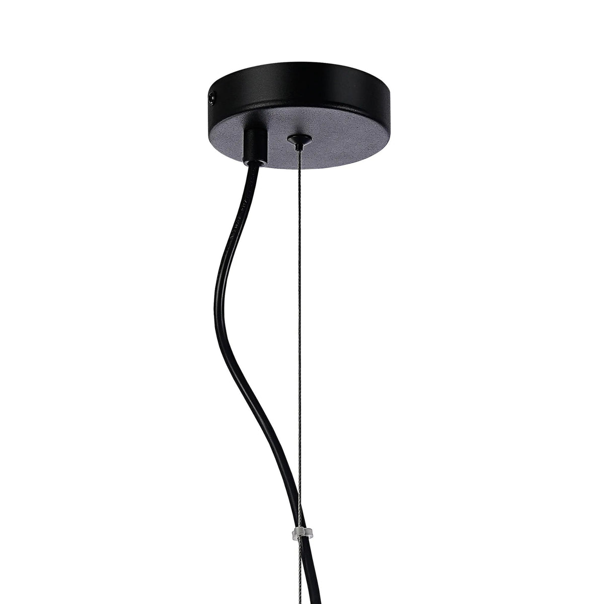 Kelly Six Light Pendant in Satin Black & Clear Glass