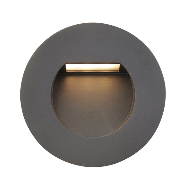 Albus CCT Round IP65 Recessed LED Wall Light in Black