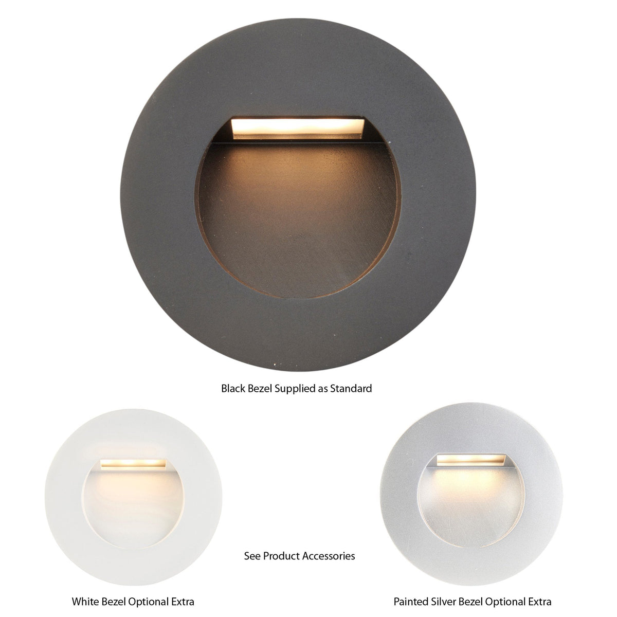 Albus CCT Round IP65 Recessed LED Wall Light in Black
