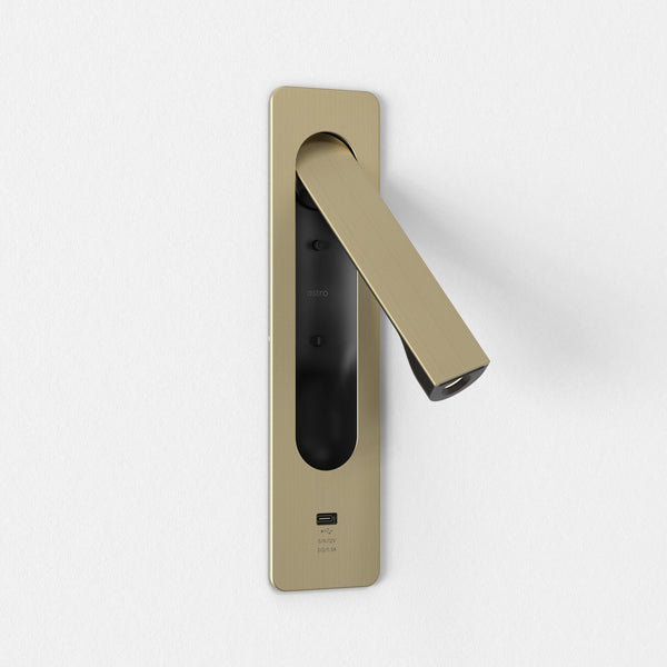 Keta USB-C Recessed Switched LED Reading Light in Matt Gold