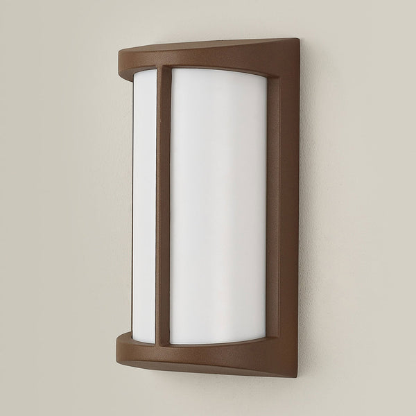 Abbeystead IP54 Exterior Wall Light in Dark Brown with Opal Diffuser