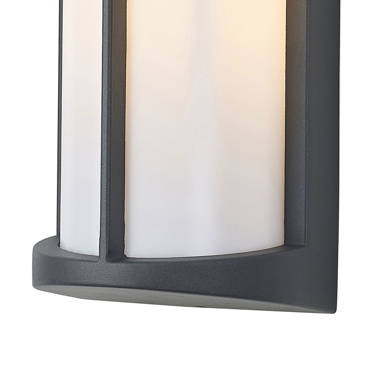 Abbeystead IP54 Exterior Wall Light in Dark Grey with Opal Diffuser