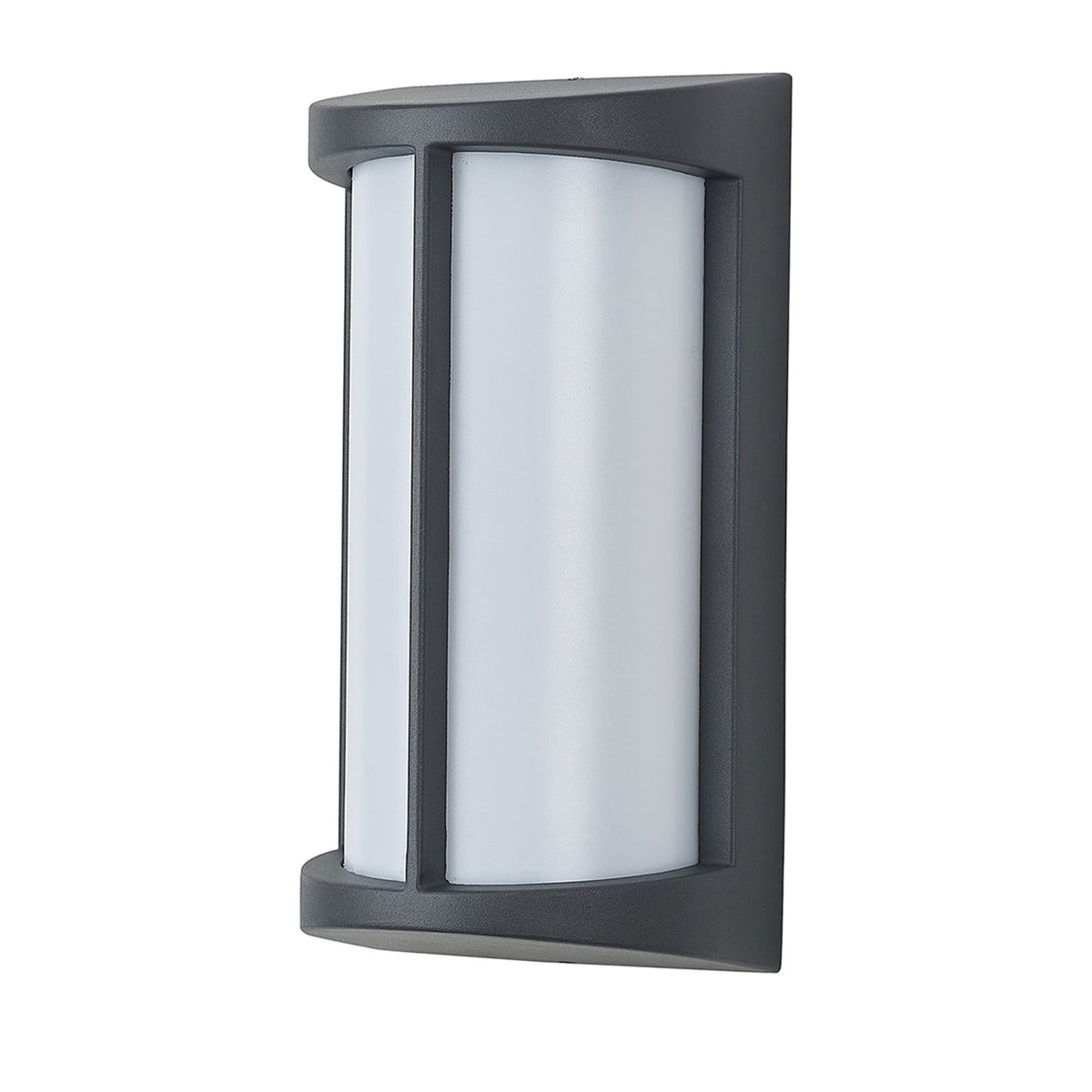 Abbeystead IP54 Exterior Wall Light in Dark Grey with Opal Diffuser