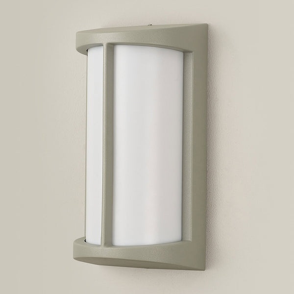 Abbeystead IP54 Exterior Wall Light in Matt Silver with Opal Diffuser