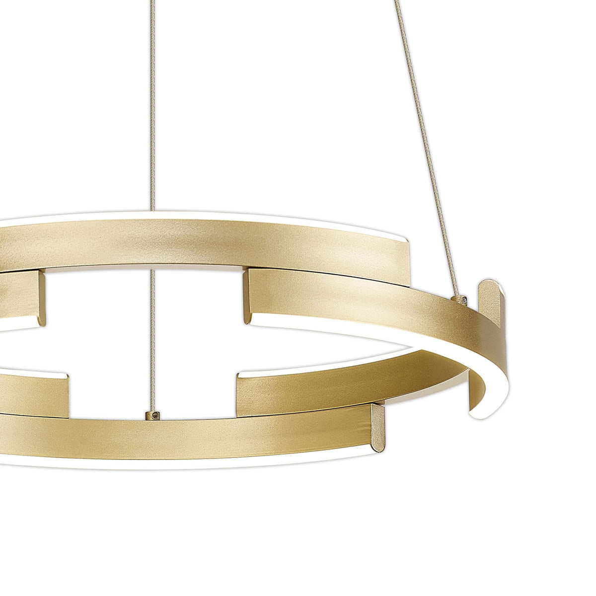 Alfreton 40cm 22W LED Pendant in Satin Gold Finish & Opal Diffusers