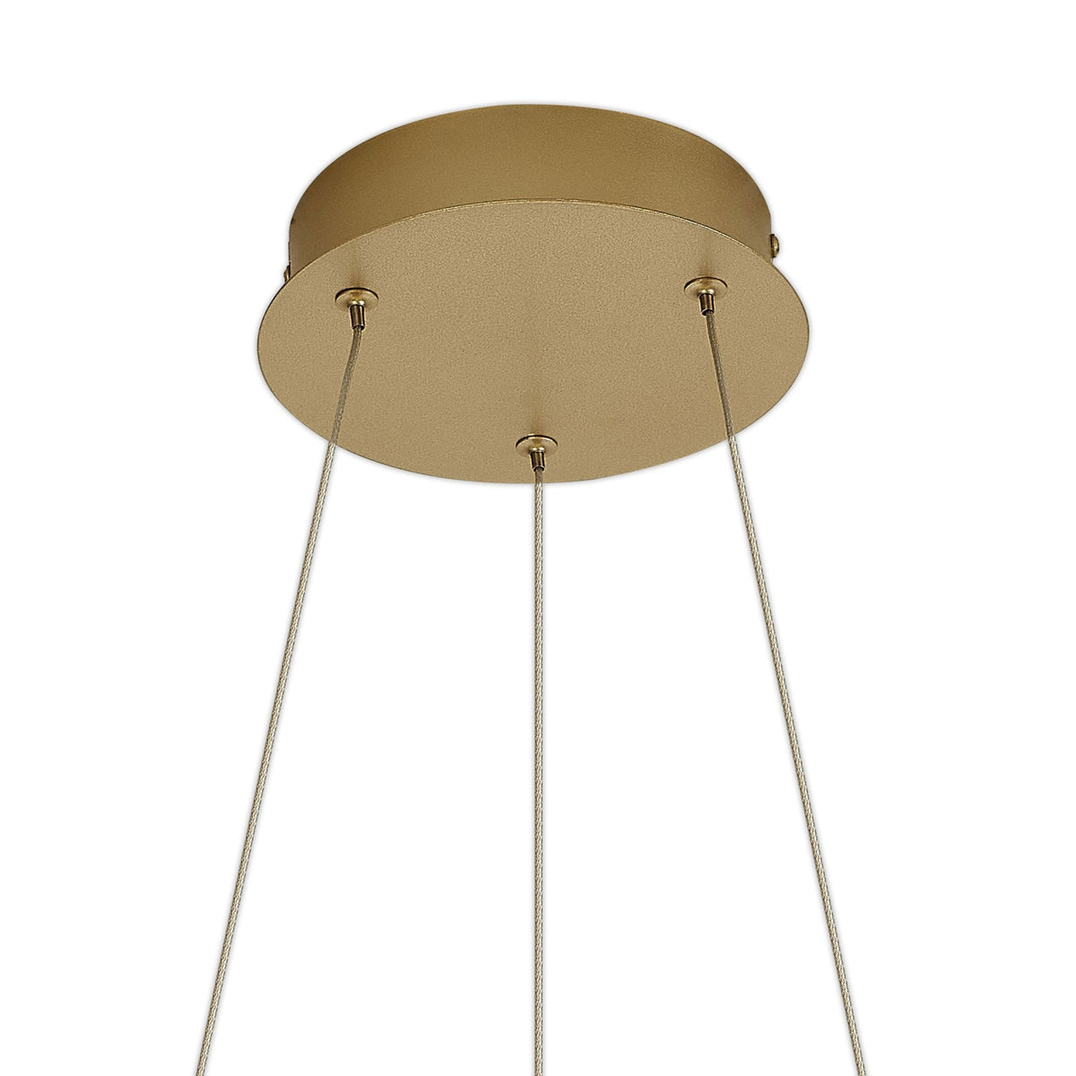 Alfreton 40cm 22W LED Pendant in Satin Gold Finish & Opal Diffusers