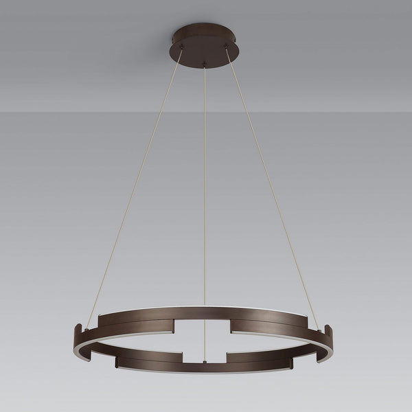Alfreton 60cm 36W LED Pendant in Brown Oxide Finish & Opal Diffusers