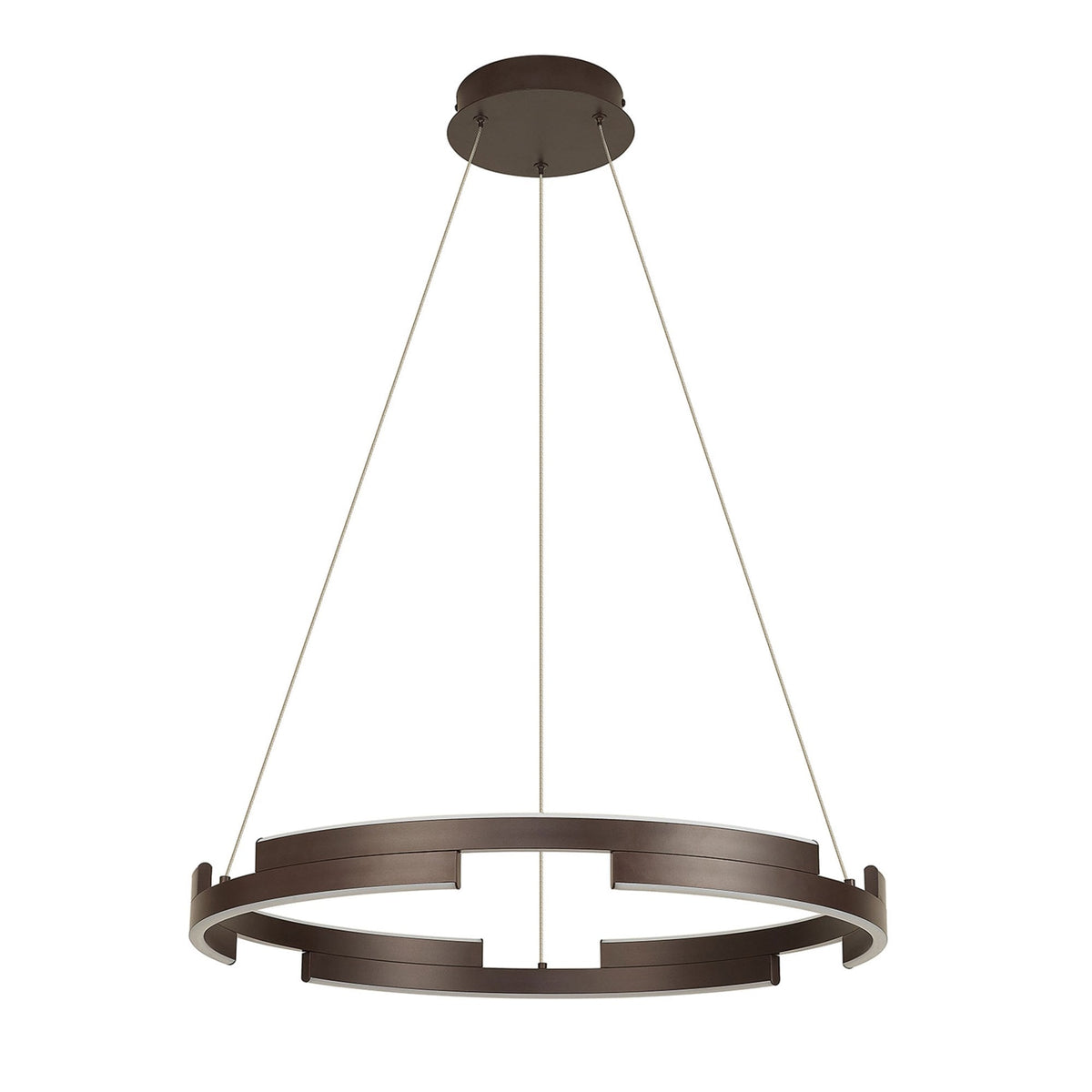 Alfreton 60cm 36W LED Pendant in Brown Oxide Finish & Opal Diffusers