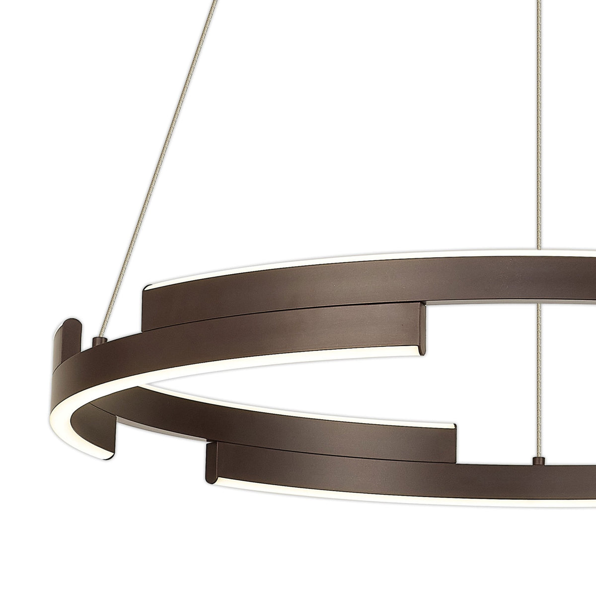 Alfreton 60cm 36W LED Pendant in Brown Oxide Finish & Opal Diffusers