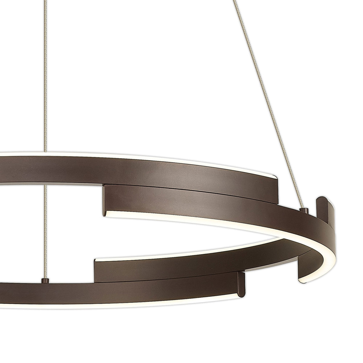 Alfreton 60cm 36W LED Pendant in Brown Oxide Finish & Opal Diffusers