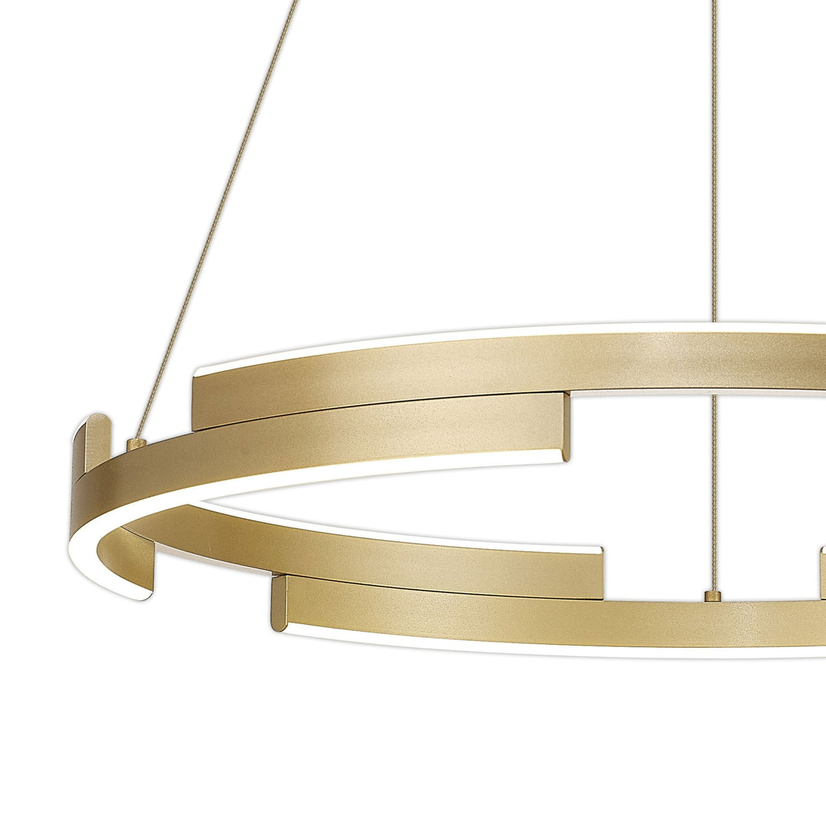 Alfreton 60cm 36W LED Pendant in Satin Gold Finish & Opal Diffusers