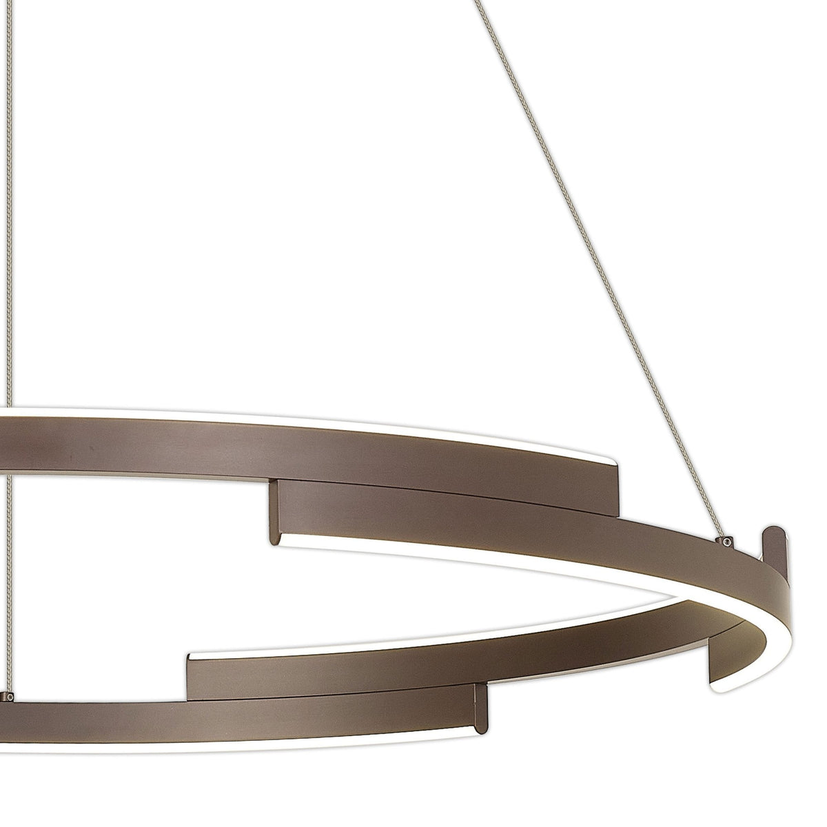 Alfreton 80cm 44W LED Pendant in Brown Oxide Finish & Opal Diffusers