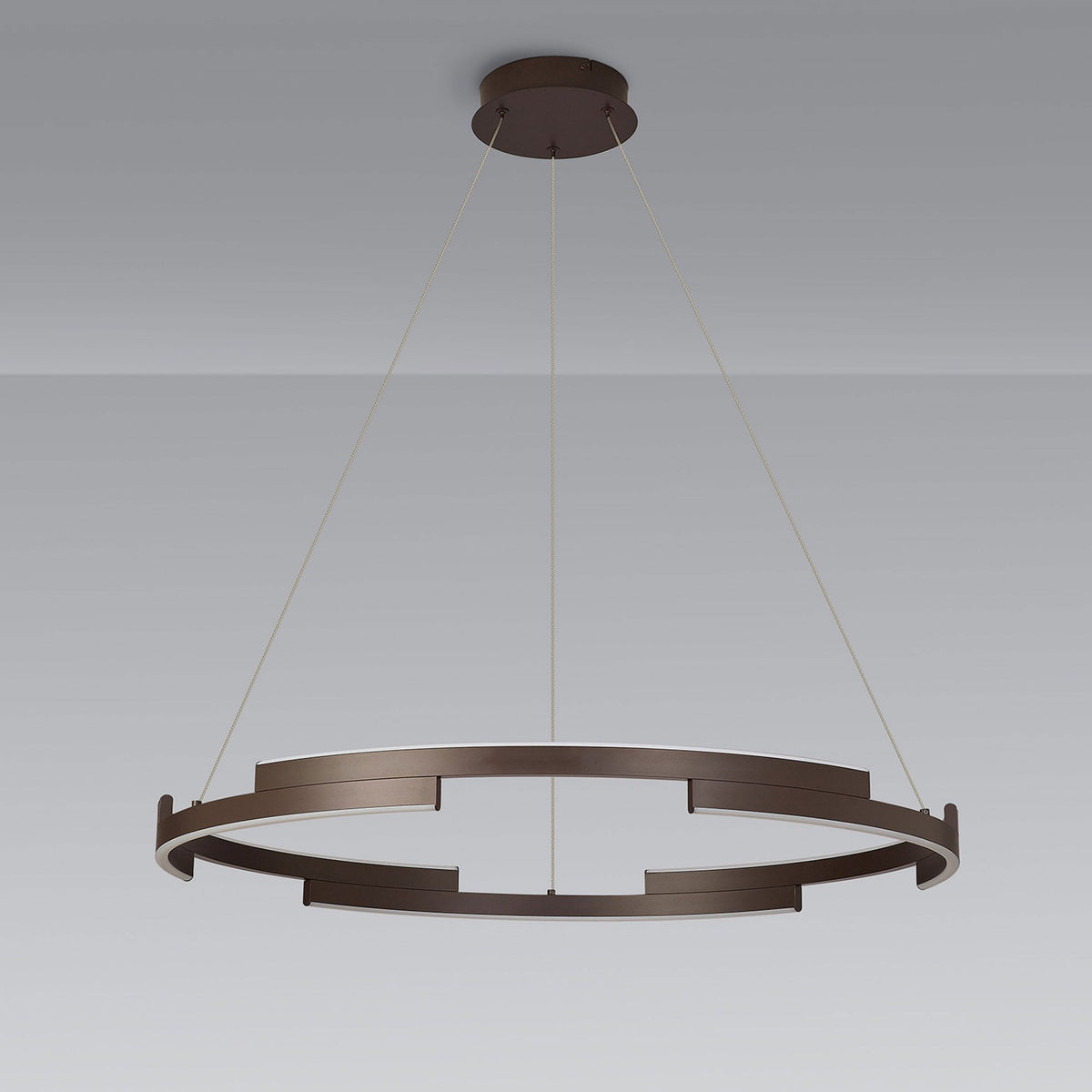 Alfreton 80cm 44W LED Pendant in Brown Oxide Finish & Opal Diffusers