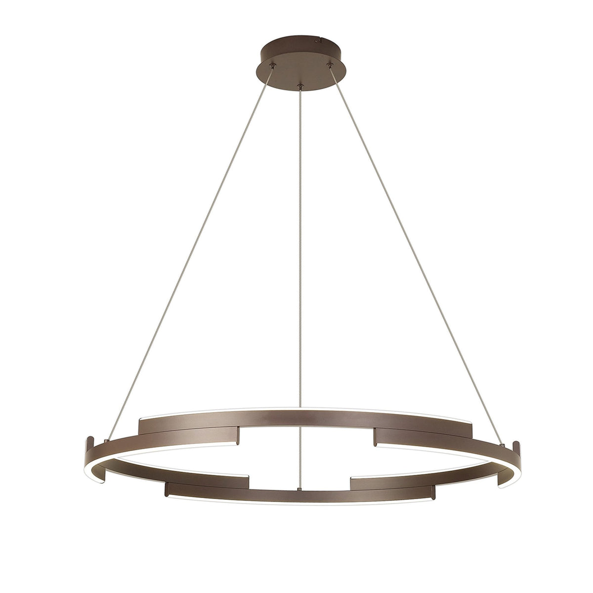 Alfreton 80cm 44W LED Pendant in Brown Oxide Finish & Opal Diffusers