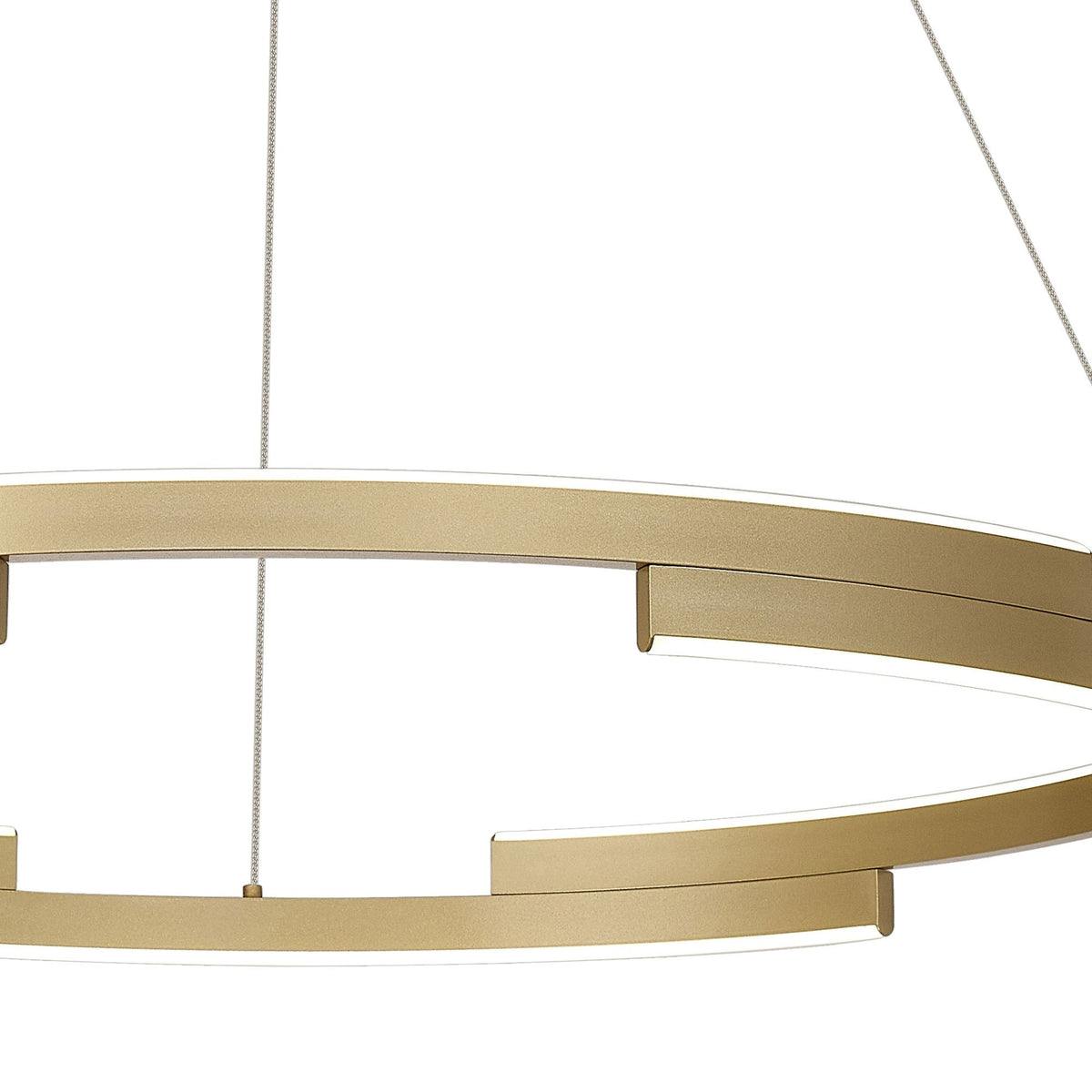 Alfreton 80cm 44W LED Pendant in Satin Gold Finish & Opal Diffusers