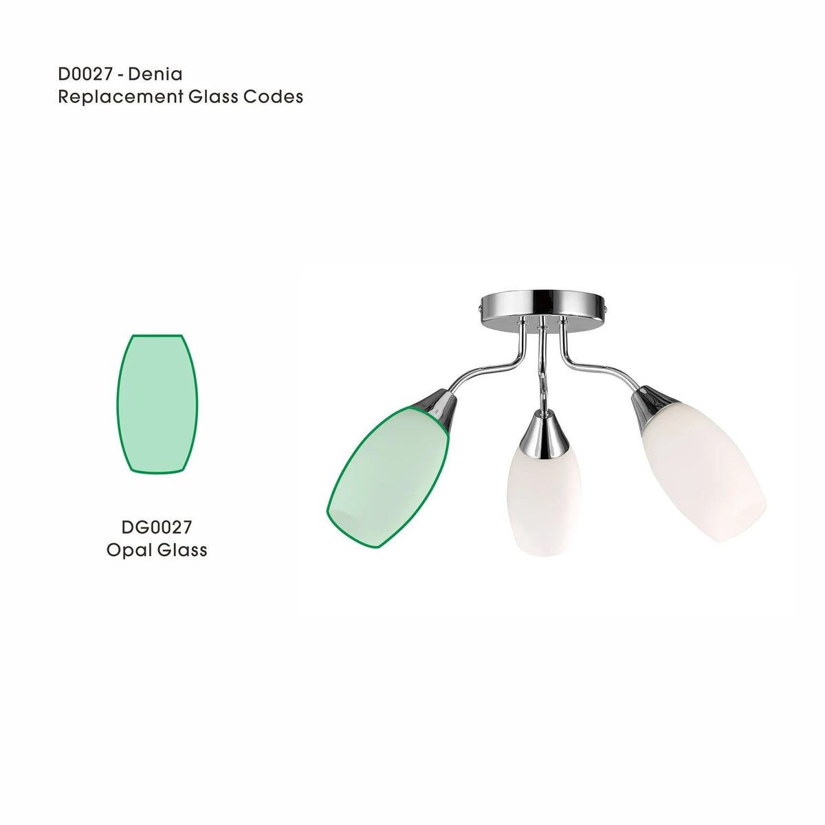 Denia Opal Replacement Glass for D0027 & D0028