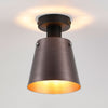 Essington 16cm Ceiling Light with Black Base & Brown and Copper Metal Shade