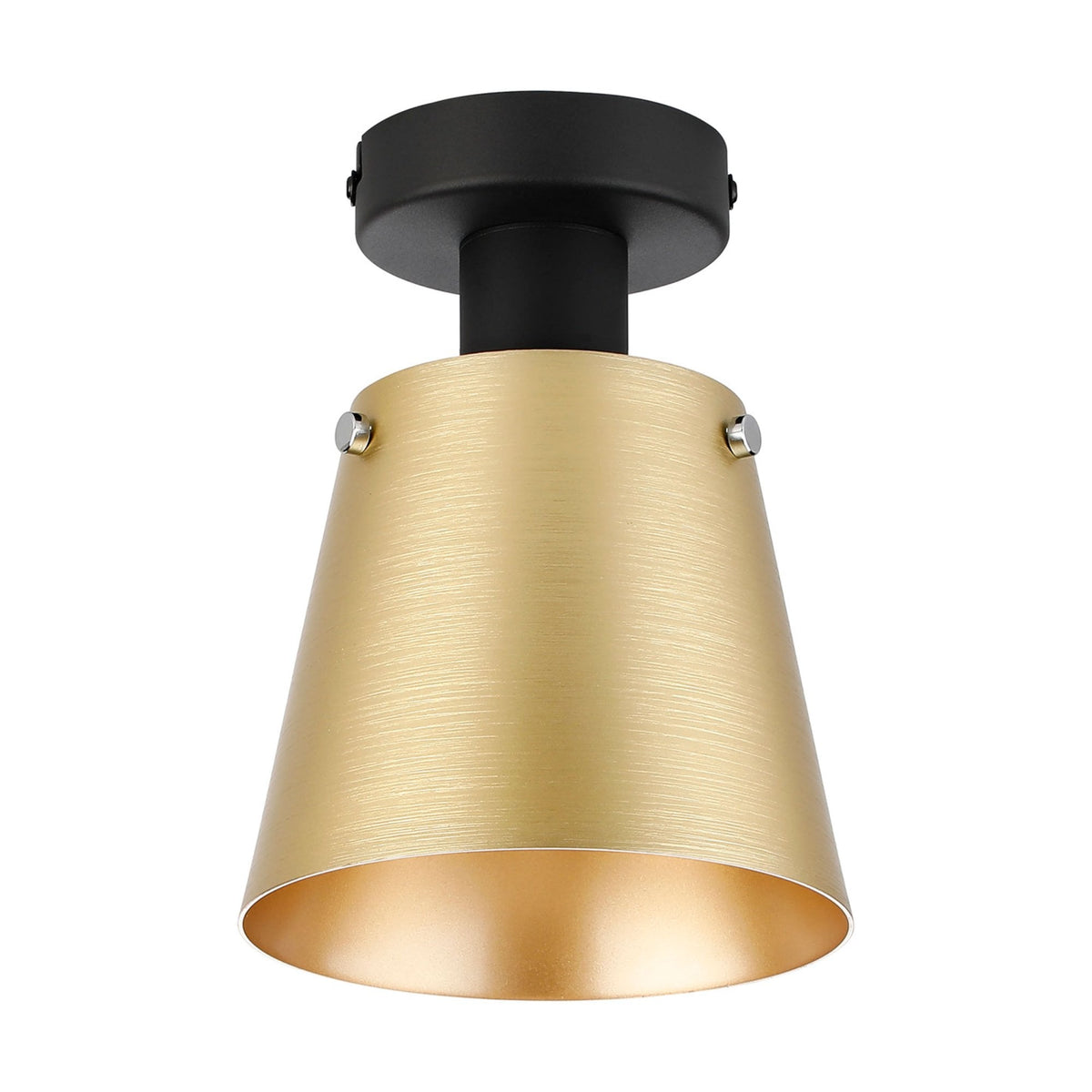 Essington 16cm Ceiling Light with Black Base & Brass and Gold Metal Shade